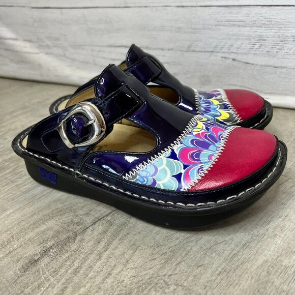 Alegria Shoes Womens Size 4.5 / 35 Classicdigo Zig Zag Clog Style Nursing - Picture 1 of 16